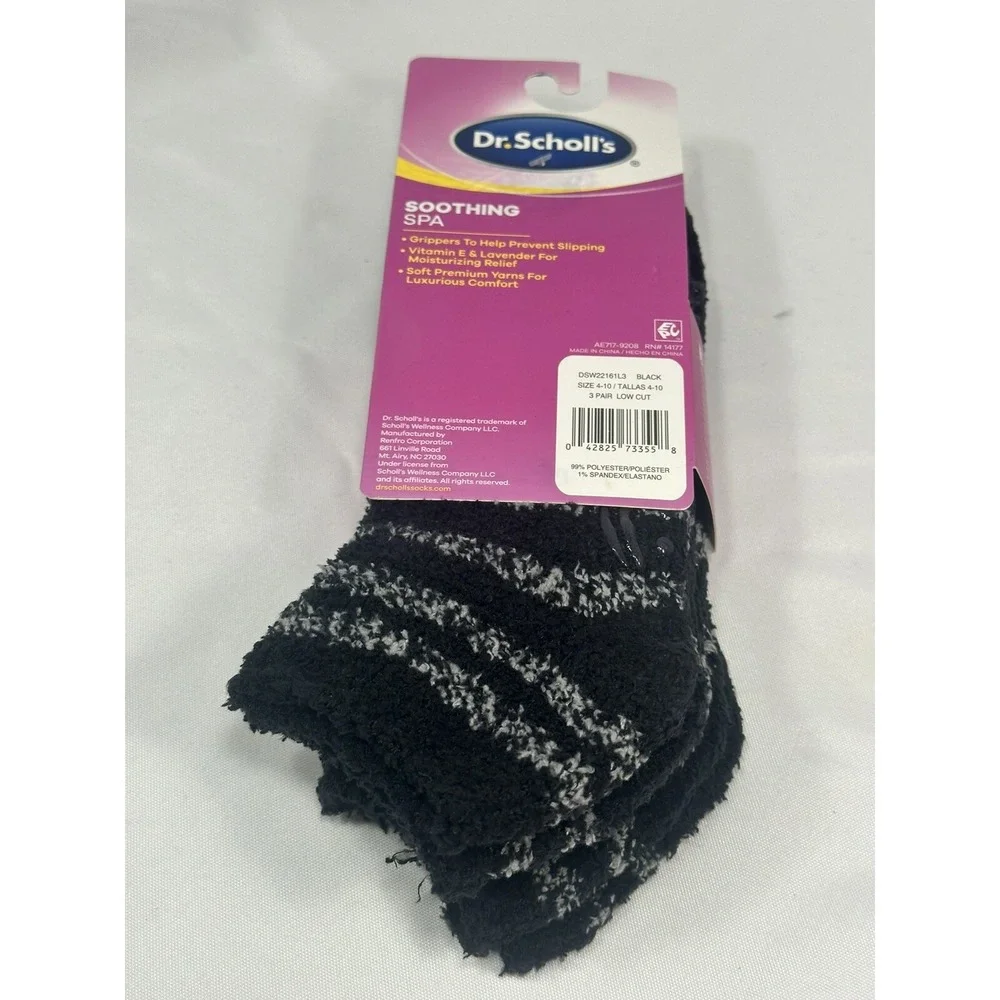 dr‎ scholls 3 pairs womens soothing spa low cut non slip grippers 3 pairs 4-10